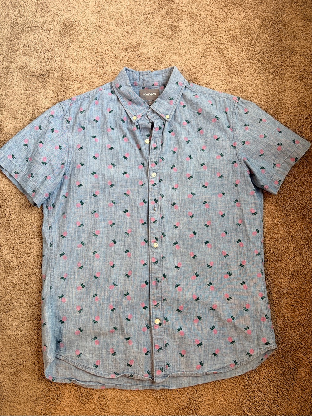 Bonobos Blue Short-Sleeve Button-Up Shirt